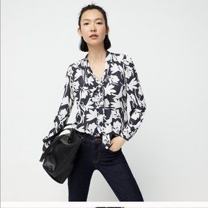 NWT J.Crew Drapey Tie Neck in Shadow Floral